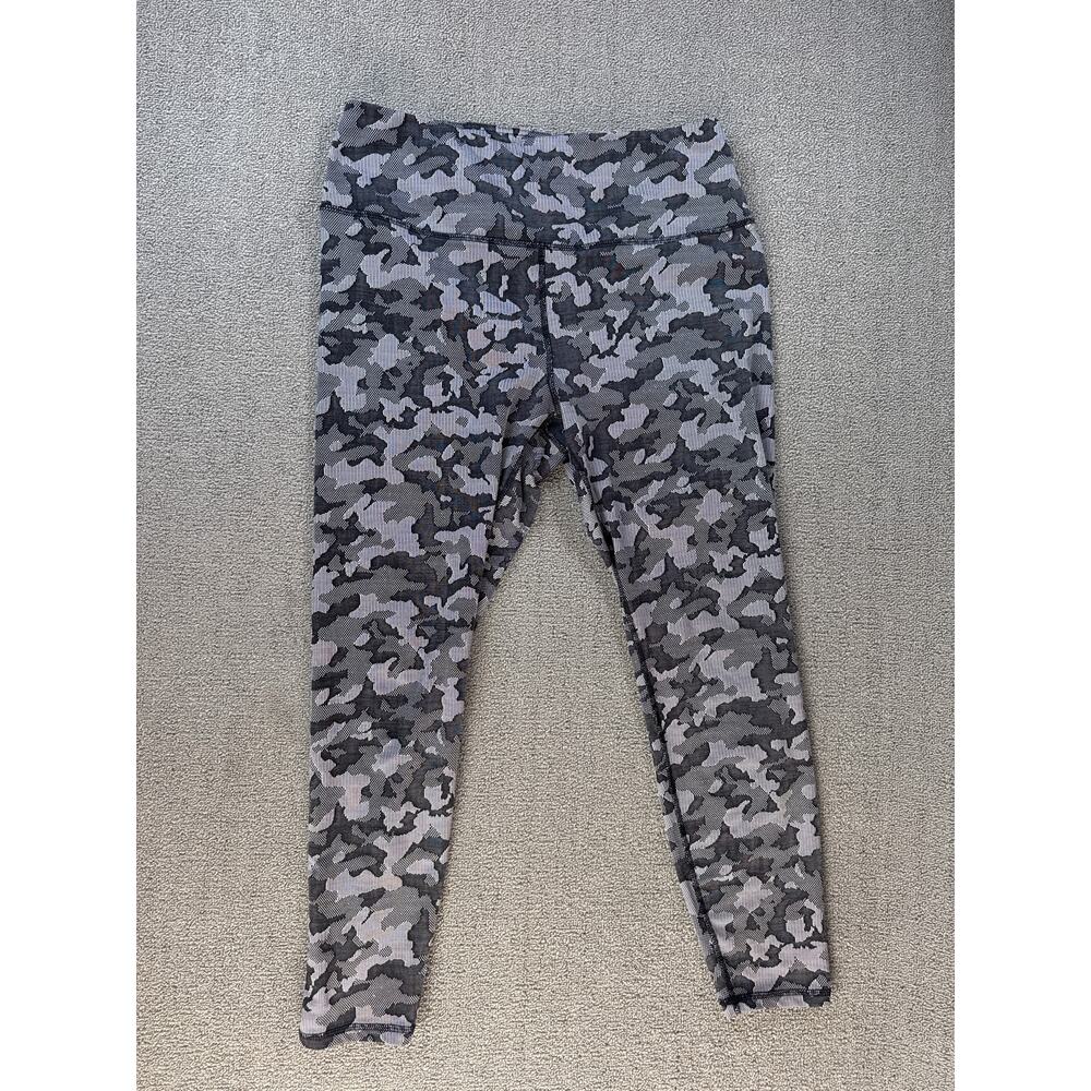 Spyder Active Leggings Gym Workout Athleisure Gray Camo Size XL